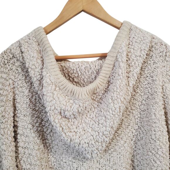 POL Beige Popcorn Chenille Hooded Sweater Size XL - Picture 10 of 14